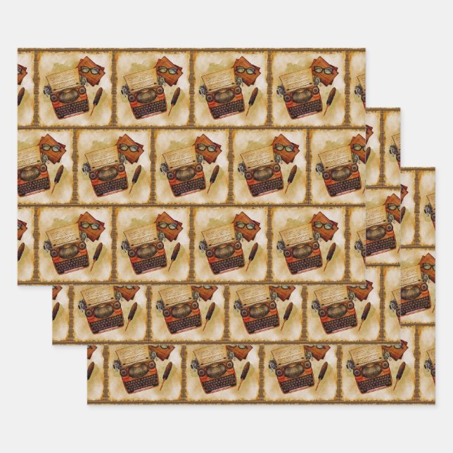 Es ist ein Vintages Muster geschrieben Geschenkpapier Set (Set)