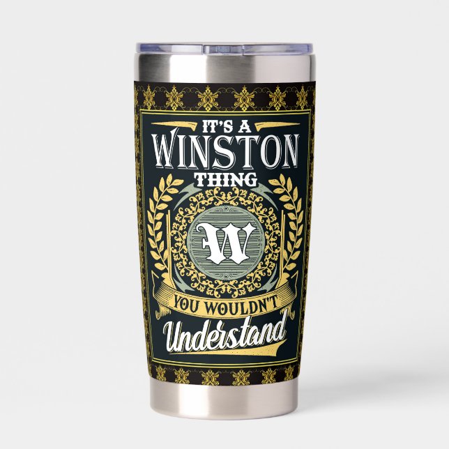 Es ist ein Winston, das man nicht verstehen konnte Thermobecher (Rückseite)