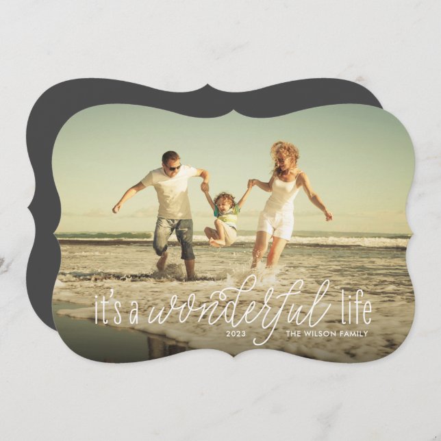 Es ist ein wunderbares Kalligraphieskript Feiertagskarte (Vorne/Hinten)