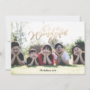 es ist ein wunderbares Leben Gold Foil Weihnachtsf Feiertagskarte