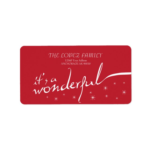 Es ist ein wunderbares Leben, Red Holiday Adressaufkleber (Vorne)