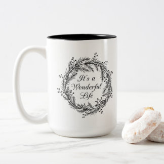 Es ist ein wunderbares Leben - WeihnachtsTasse Zweifarbige Tasse