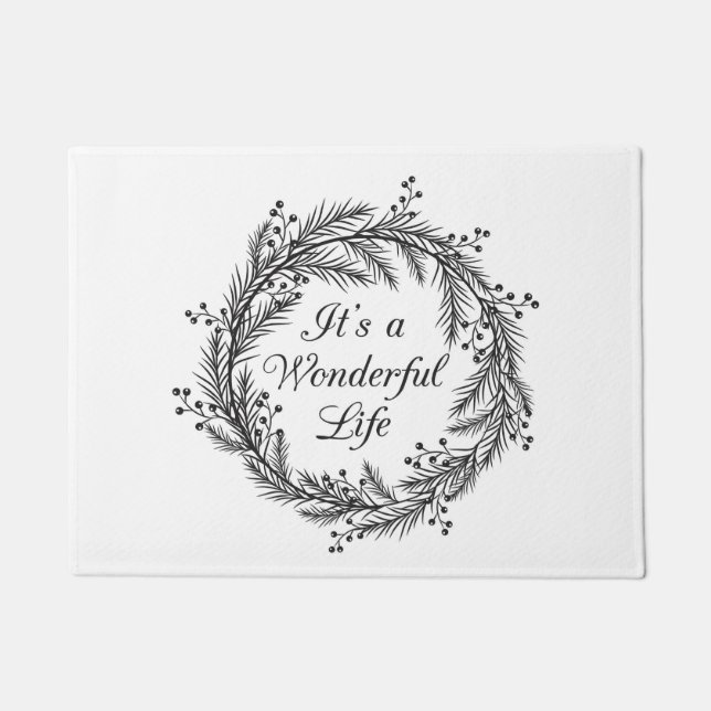 Es ist ein wunderbares Leben - Weihnachtstür-Matte Fußmatte (Vorderseite)