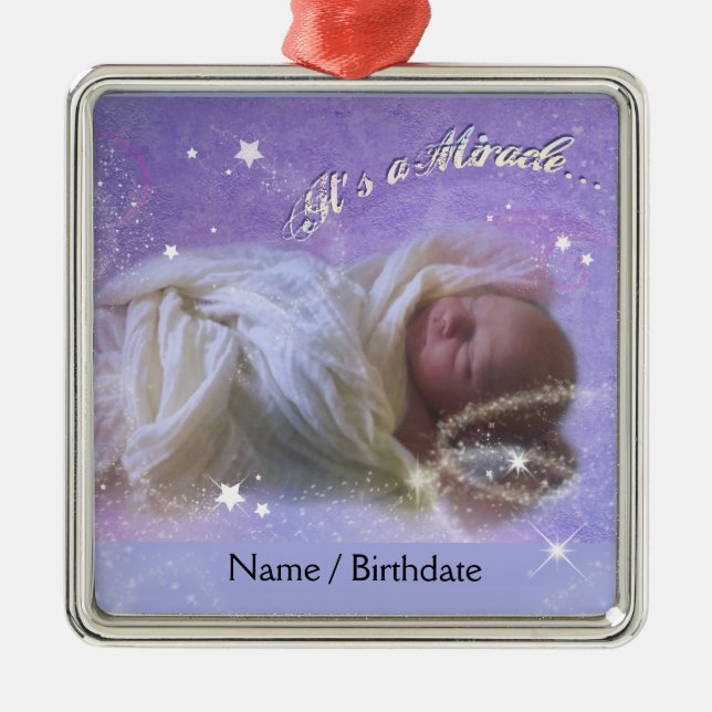 Es ist ein Wunderkind Silbernes Ornament (Vorne)