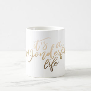 Es ist ein wundervolles Leben Goldfolie Weihnachte Kaffeetasse