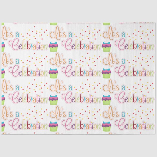 Es ist ein Zelebration-Gewebe-Papier Seidenpapier (Vorderseite)