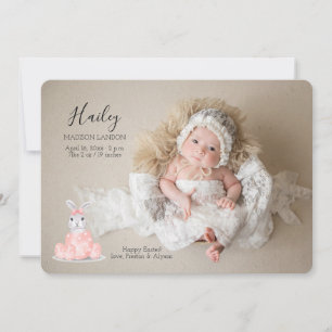 Es ist eine Ankündigung von "Girl Foto Ostergeburt