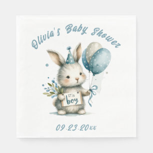 Es ist eine Baby Baby-Dusche von Boy Bunny Blue An Serviette