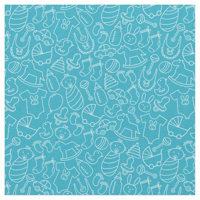 Es ist eine Baby Blue Baby Dusche Stoff (Nahaufnahme)