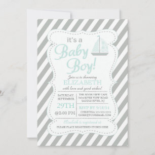 Es ist eine Baby Boy Sailboat Nautical Baby Shower Einladung