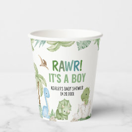 Es ist eine Baby-Dinosaurier-Kinderdusche Pappbecher