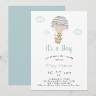 Es ist eine Baby-Dusche aus Boy Woodland Teddy Bea Einladung