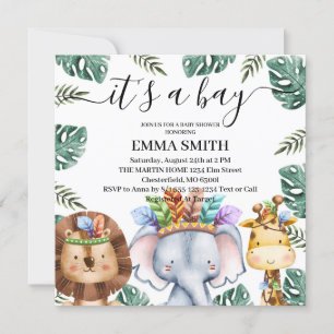 Es ist eine Baby-Dusche für Boy Woodland Animals F Einladung