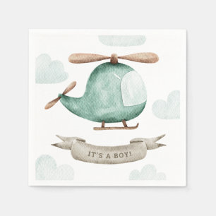 Es ist eine Baby-Dusche   Pilot von Hubschraubern Serviette
