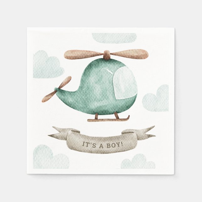 Es ist eine Baby-Dusche | Pilot von Hubschraubern Serviette (Vorderseite)