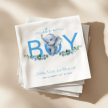 Es ist eine Baby-Elefant-Babydusche Napkins - Blue
