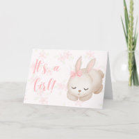 Es ist eine Baby Girl Bunny Congratulations Card