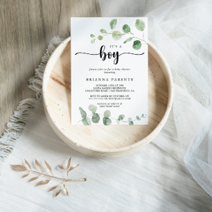 Es ist eine Baby Green Delight Eucalyptus Baby Dus Einladung