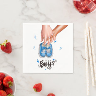Es ist eine Baby-Hands-Babydusche Serviette