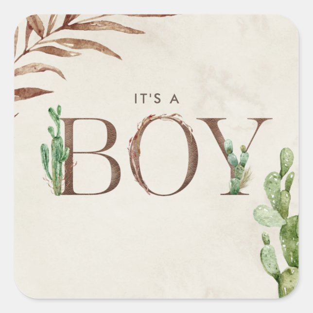 Es ist eine Baby-Kaktus-Lederdusche Quadratischer Aufkleber (Vorderseite)