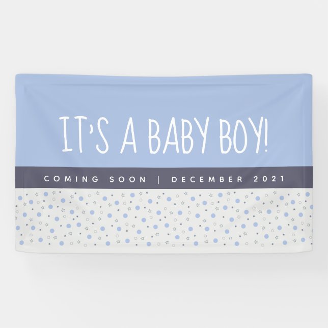 Es ist eine Baby Light Blue Baby Gender Reveal  Banner (Horizontal)