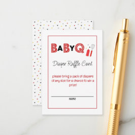 Es ist eine Baby Q Diaper Raffle Card Begleitkarte
