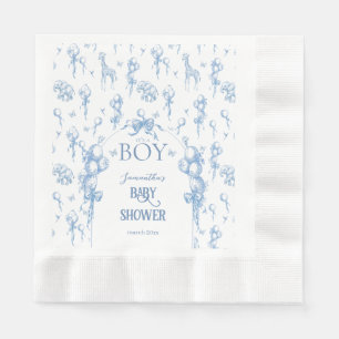 Es ist eine Baby Safari Animal Blue Balloon Baby D Serviette