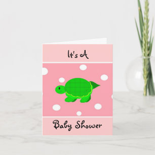 Es ist eine Baby Shower mit einer grünen Schildkrö Einladung