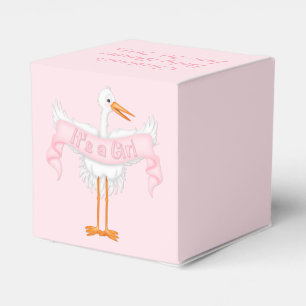 Es ist eine Baby Stork Baby Duschbox Geschenkschachtel