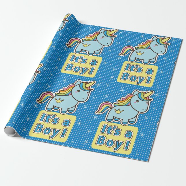 Es ist eine Baby Unicorn Babydusche Geschenkpapier (Ungerollt)