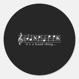 Es ist eine Band, die die griechische Musiknote ma Runder Aufkleber
