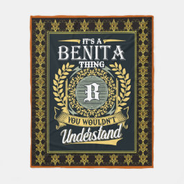 Es ist eine Benita Sache, die man nicht verstehen  Fleecedecke
