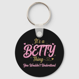 Es ist eine Betty-Sache Rosa Gold Frauen Geschenk Schlüsselanhänger