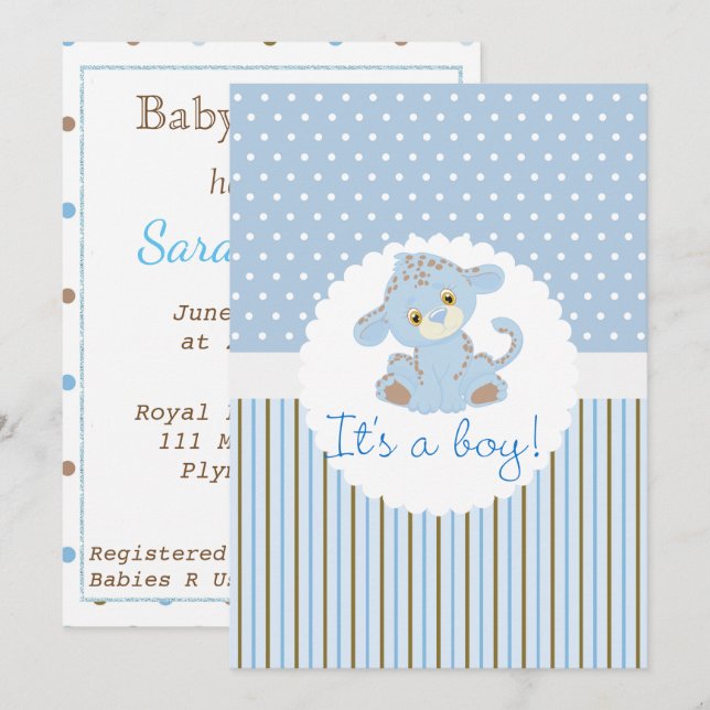 Es ist eine Boy Baby Shower Einladung (Vorne/Hinten)