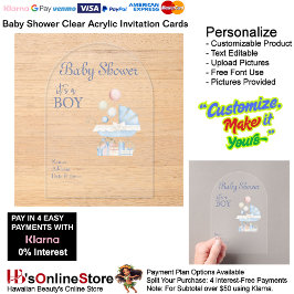 Es ist eine Boy Baby Shower Invitation Card 16 Acryleinladungen