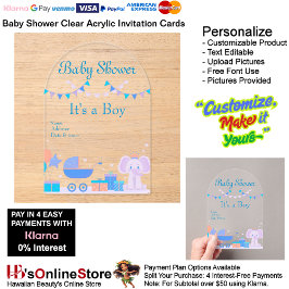 Es ist eine Boy Baby Shower Invitation Card 18 Acryleinladungen