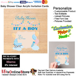 Es ist eine Boy Baby Shower Invitation Card 19 Acryleinladungen