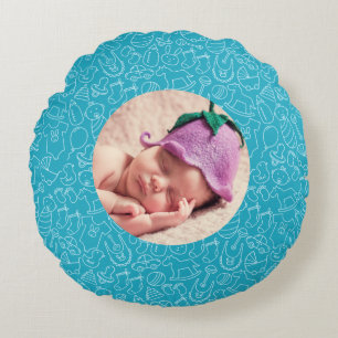 Es ist eine Boy Blue Baby Dusche Personalisiert Rundes Kissen