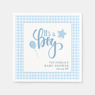Es ist eine Boy Blue Simple Script Baby Dusche Serviette