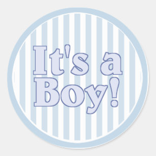 Es ist eine Boy Blue Stripe Ankündigung Runder Aufkleber