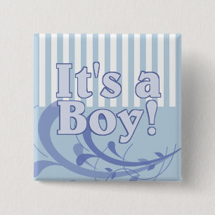Es ist eine Boy Blue Striping Geburtserklärung Button