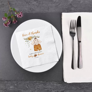 Es ist eine Boy Boho Football Watercolor Babydusch Serviette
