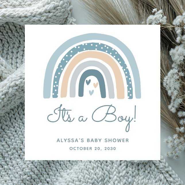 Es ist eine Boy Boho Rainbow Baby-Dusche Serviette (Von Creator hochgeladen)