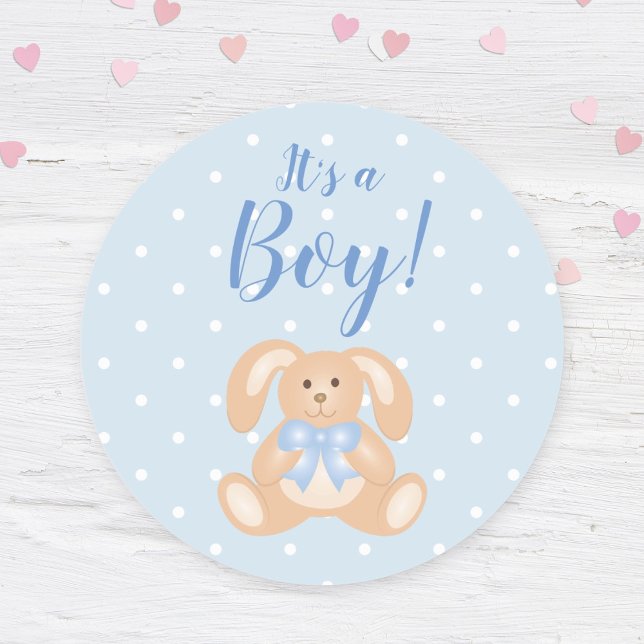Es ist eine Boy Bunny Rabbit Pastel Blue Baby Dusc Runder Aufkleber (Von Creator hochgeladen)
