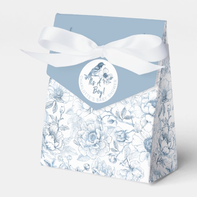 Es ist eine Boy Chinoiserie Baby Shower Fevor Box  Geschenkschachtel (Vorderseite)
