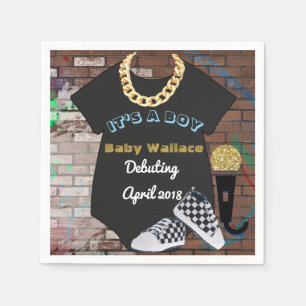 Es ist eine BOY Hip Hop Throwback Baby Shower Napk Serviette