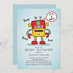 Es ist eine Boy Robot Baby Shower Einladung