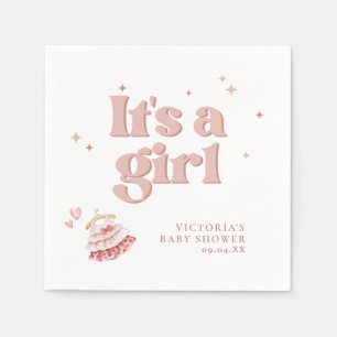 Es ist eine einfache Script-Baby-Dusche in Girl Pi Serviette