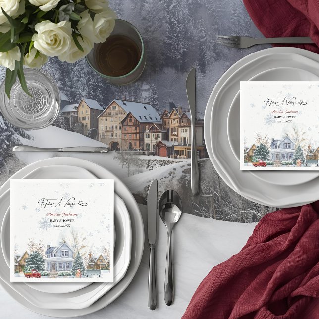 Es ist eine Einladung für ein Village Baby Dusche Serviette (Von Creator hochgeladen)