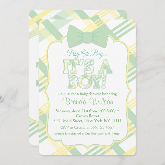 Es ist eine Einladung für einen Jungen, eine blass (Vorne/Hinten)